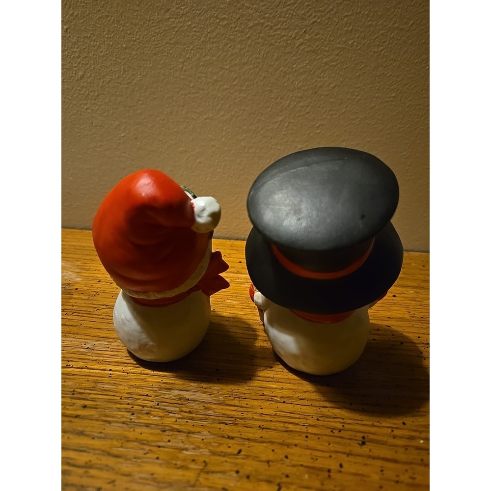 Homco Mr. and Mrs. Snowman set - Picture 2 of 3